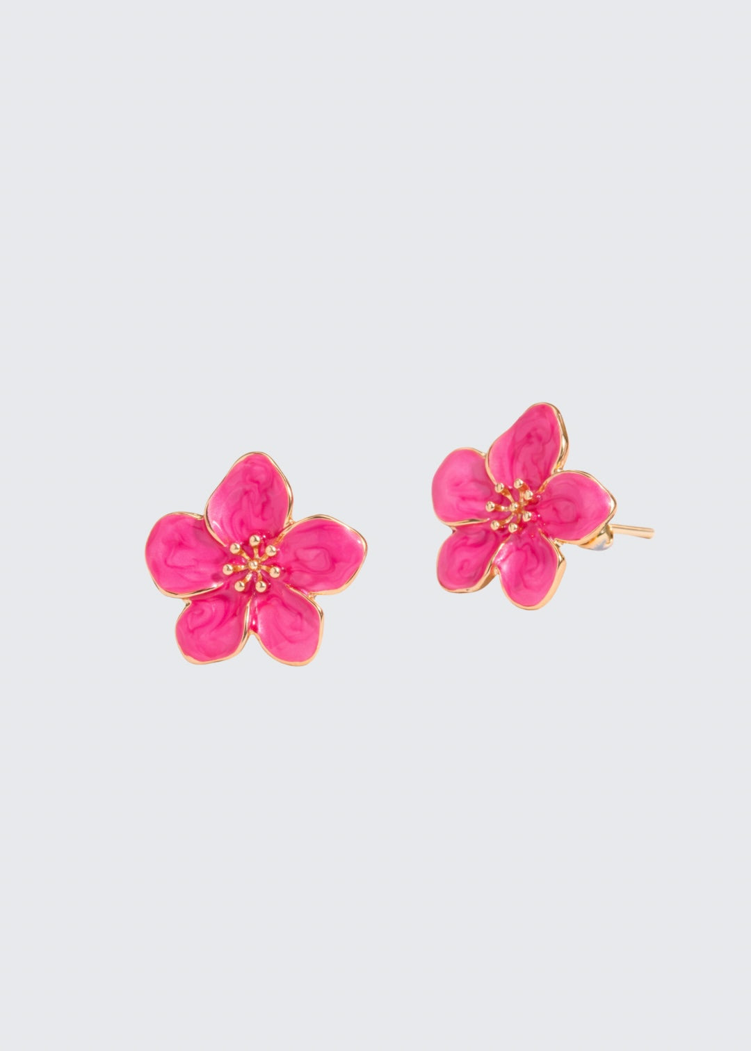 Hot pink petal earrings