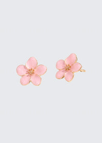Pink petal earrings