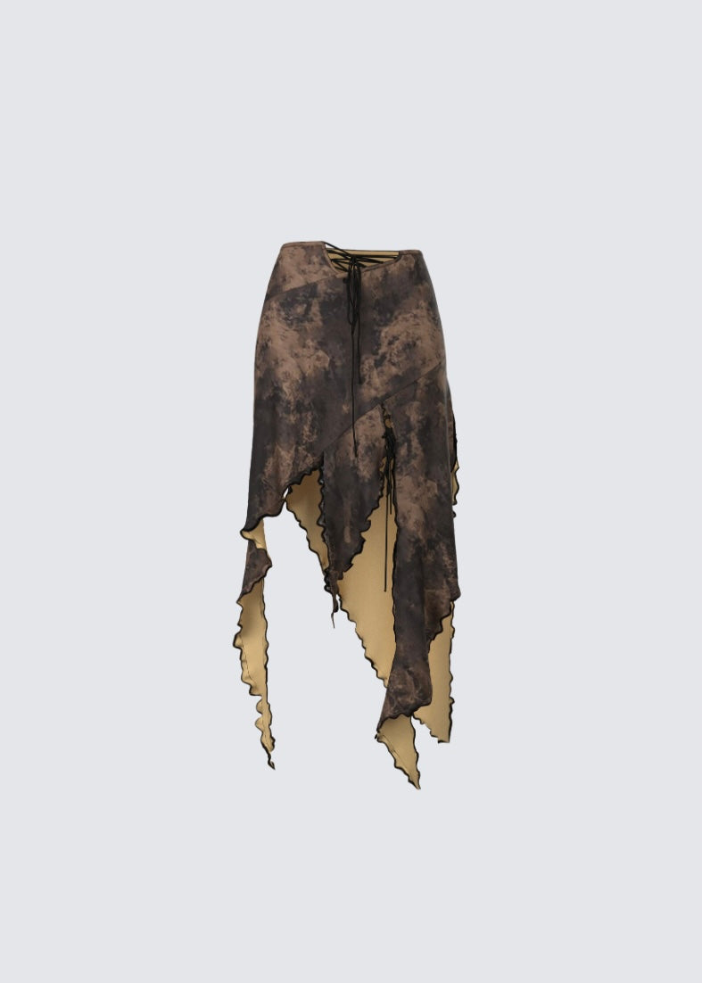 Polyester Delilah Skirt | Brown Delilah Skirt | TSHKA